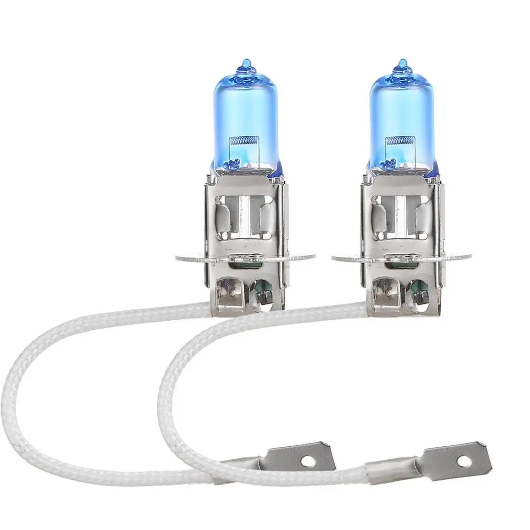 

Cool 100W Super H3 H7 seconds Car Halogen White H3 5 12V 8 DC Glass Headlight 2Pcs/Pack Bulb Lamp Quartz