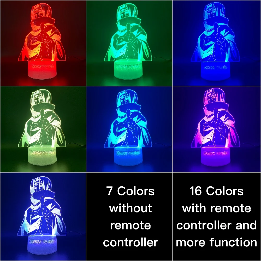  3d Led Night Light Lamp Naruto Anime Itachi Uchiha Figure Japanese Manga Home Decoration Birthday G - 33005807748