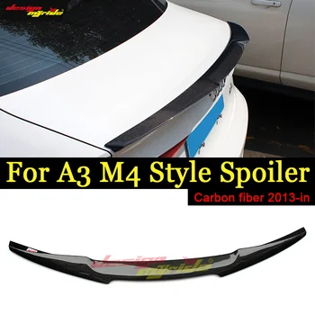 

Fits For Audi A3 S3 Sedan M4 style Highkick True Carbon fiber Rear Trunk spoiler wing 2013-2018 Sedan Coupe 3-boxes wing spoiler