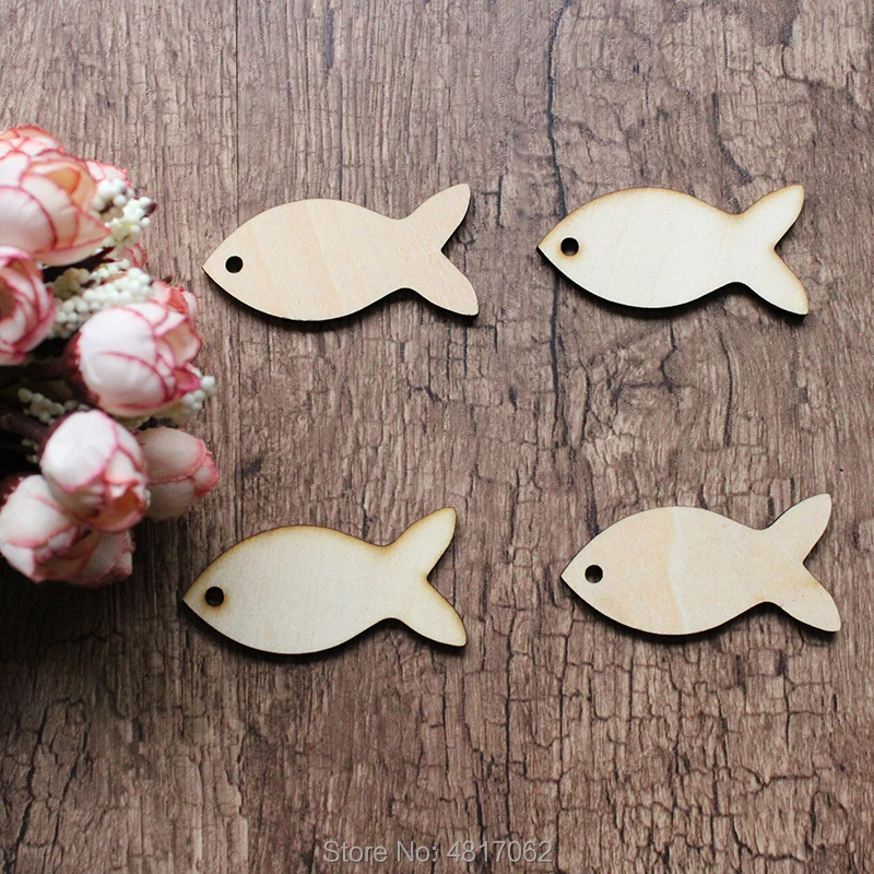 

Wooden Simple Basic Fish Craft Shape Ply