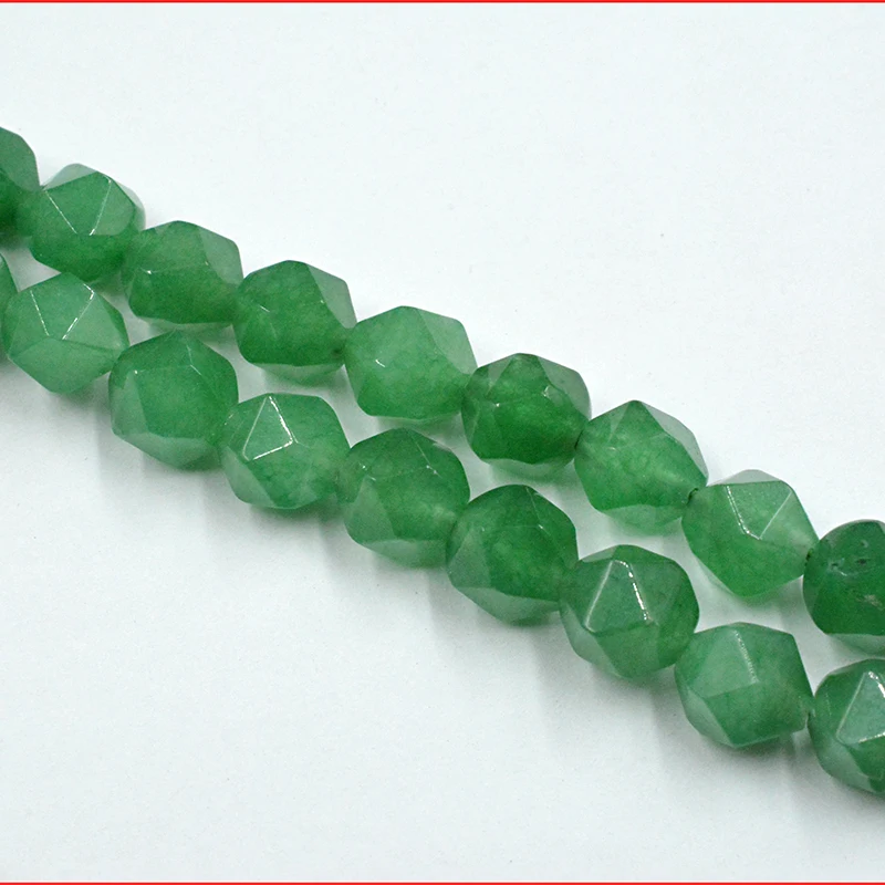 Натуральный зеленый авантюрин Агаты 7-8 мм многогранные бусинки для изготовления ювелирных изделий браслет своими руками