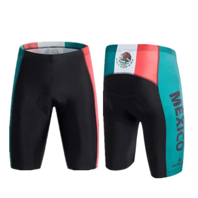

Miloto Mexico Team Cycling Bib Shorts Gel Padded Shockproof Bicycle Shorts Downhill TIght Mountain Bike Shorts culotte ciclismo