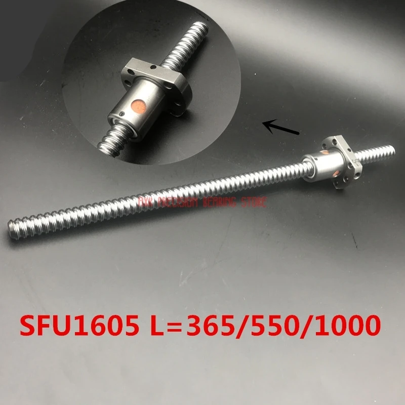 Antibacklash Ball Screw SFU1605-1200mm With SFU1605 Single Ballnut For CNC 