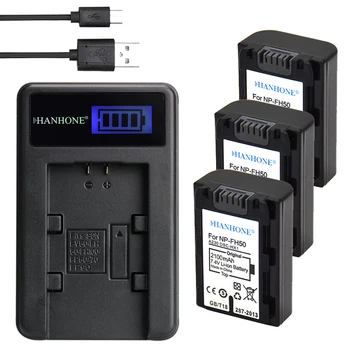 

3PCS 2100mAh NP-FH50 NP-FH30 NP FH50 Battery+LCD Charger For Sony HX1 HX100 A290 A330 CX100E A230 CX500E A390 CX520E HC9E SR11E