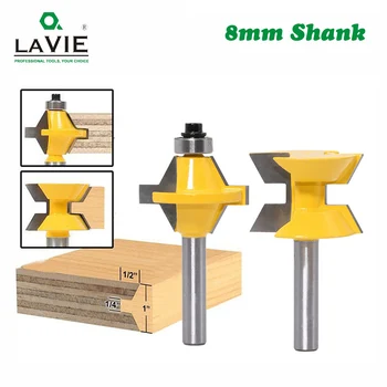 

2pcs 8mm Shank 120 Degree Router Bit Set Woodworking Groove Cutters Tungsten Alloy Wood Tenon Milling Cutter Bits Tools 02120
