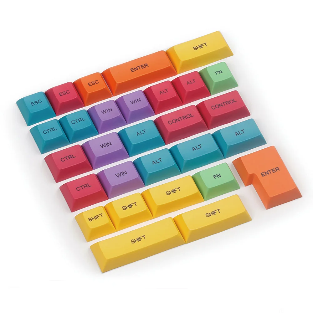 29 шт. колпачки для ключей DSA CMYK Color Dyesub PBT Набор колпачков CTRL WIN ALT SHIFT игровая