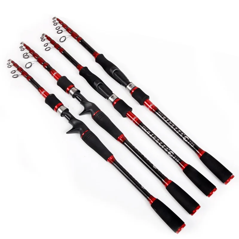 

6/7 Sec 1.8m 2.1m 2.4m 2.7m Carbon Telescopic Fishing Rod Spinning Casting Rod M Power Ultralight Lure Fishing Pole