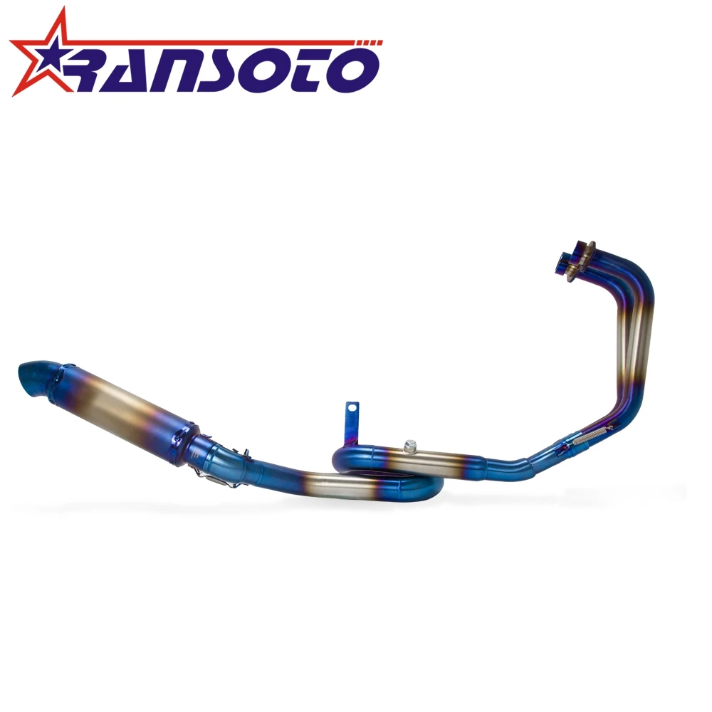 

RANSOTO Motorcycle Exhaust pipe Exhaust System Header Loop Blue Pipe For YAMAHA R3 YZF-R3 R25 2014-2018 MT03 2016-2018 SLIP-ON