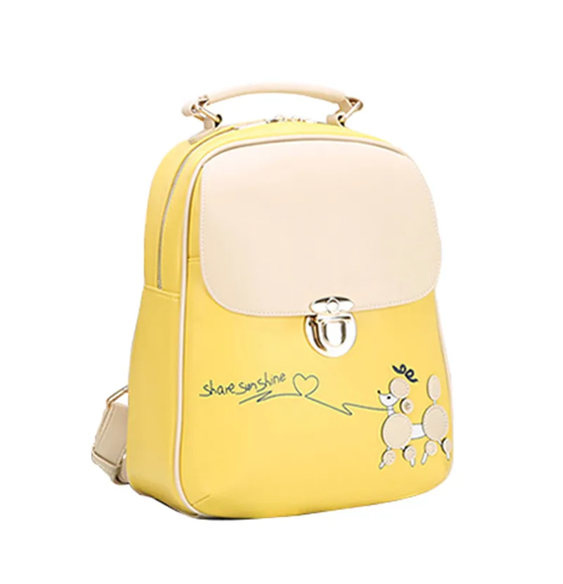 

Fashionable Women Backpacks Women 'S Pu Leather Backpacks Female School Shoulder Bags Teenage Girls College Student Casual Bag