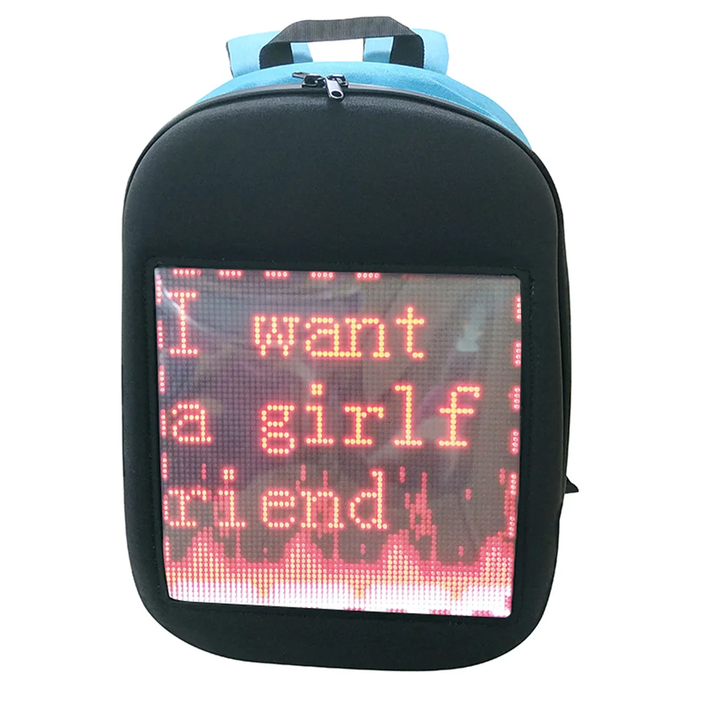 

NEW LED Screen Dynamic Advertising Backpack DIY WiFi LED City Walking Advertising Laptop BackBag Light