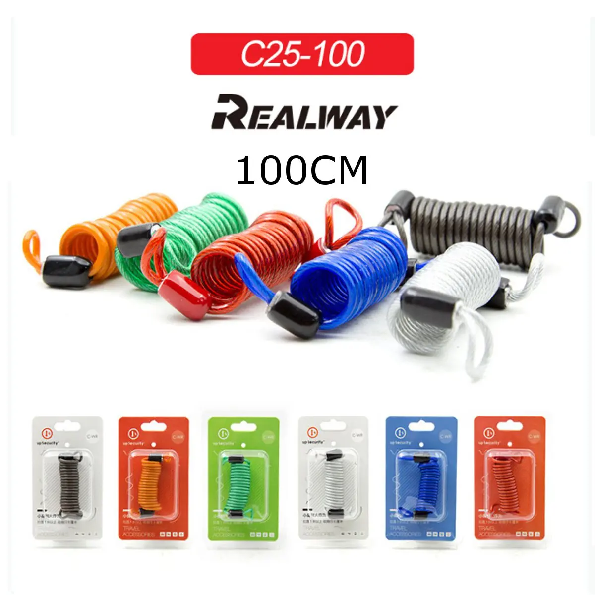 

100cm Motorcycle Scooter Disc Lock Security Reminder Cable Bike Motorbike Tool Anti Thief Safety Tools