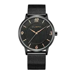 Роскошные металлической сеткой ремешок аналоговые кварцевые наручные часы Для мужчин украшения подарок Вечерние
