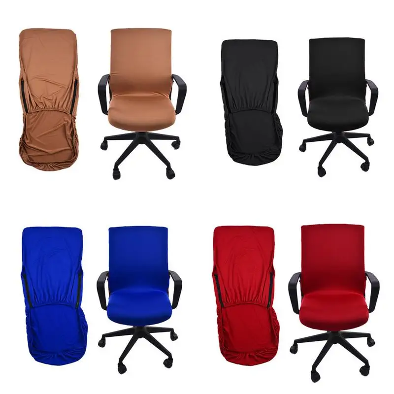 

Siamese Office Chair Cover Swivel Chair Computer Armchair Protector Executive Task Slipcover Internet Bar Back Seat Cover