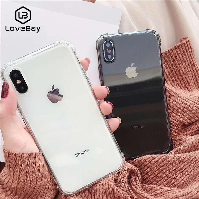 

Lovebay For iPhone 6 6s 7 8 Plus X XR XS Max Phone Case Luxury Shockproof Bumper Clear Soft Silicone Protect For iPhone X Cover