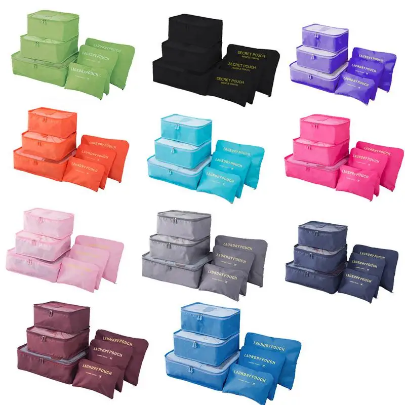 

Large Capacity Travel Storage Bag New Waterproof Luggage Clothing Finishing Set Six-piece Store Daily Necessities Multicolors