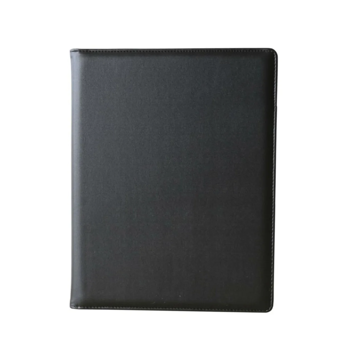 

A4 Multifunctional Leather File Data Folder Document Home Office Storage Resume Portfolio Folder With Writing Pad (Black)