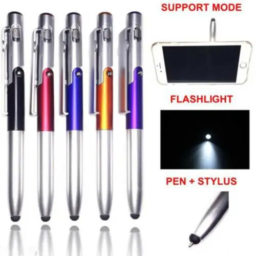 Новая лазерная указка 4 в 1 светодиодный фонарик Сенсорный экран Стилус Шариковая ручка многофункциональная ручка