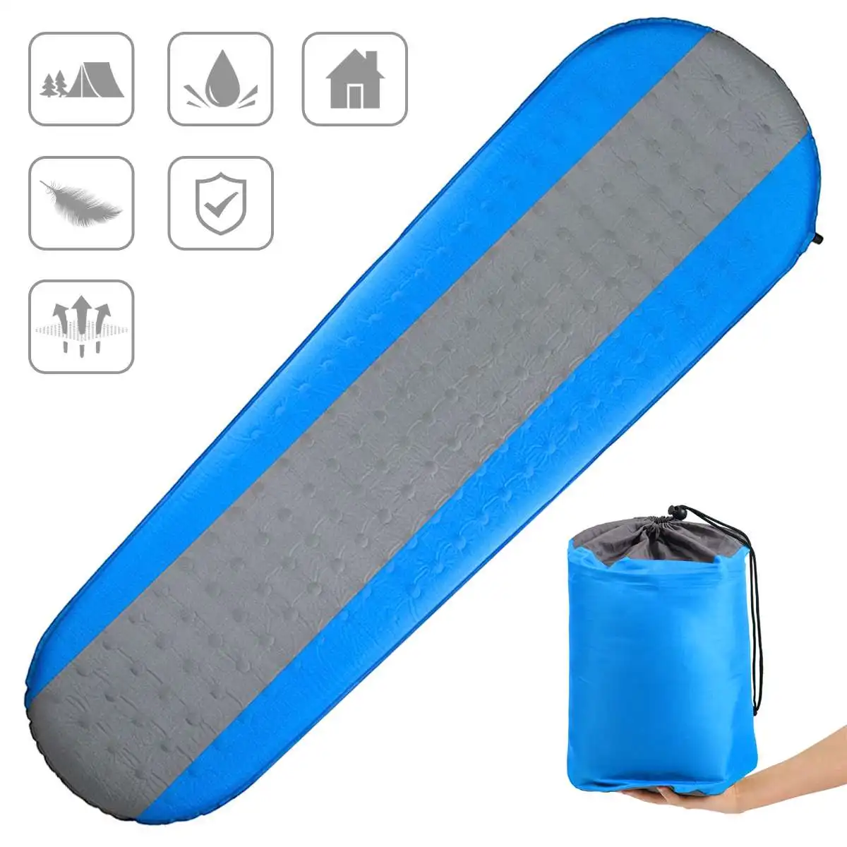 

Self Inflating Sleeping Pad, inflatable Camping Mat -Lightweight & Compact Foam Padding/Waterproof - Ideal for Camping Hiking