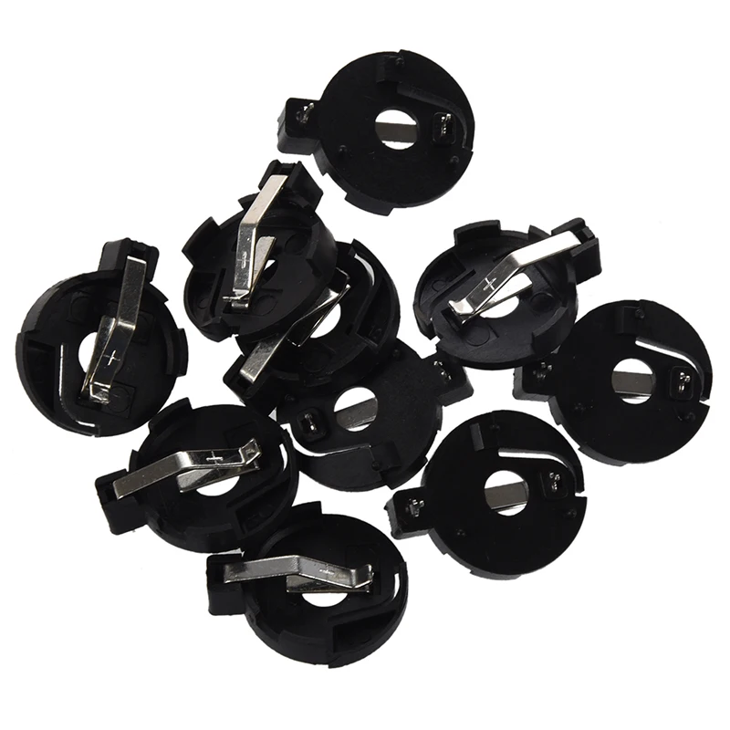 

CR2016 2025 2032 Coin Cell Button Battery Holder Socket Black 10 Pcs