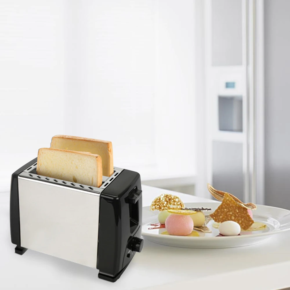 

2 Slice Fully Automatic Toaster Stainless Steel Household 600W One-Touch Shortcut Toaster With Six-Speed Temperature Adjustment