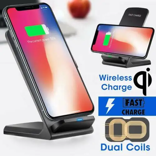 

Wireless Fast Charging Charger Dock Stand Holder Pad for iPhone Samsung Huawei