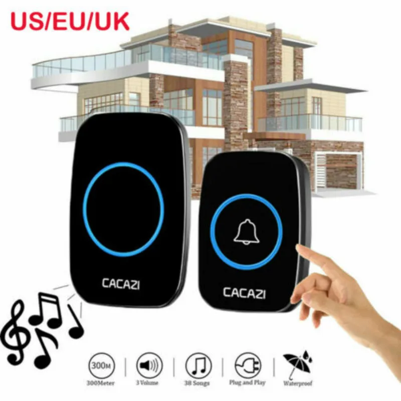 

Wireless Doorbell Chime 1 Receiver 1 Transmitter 4 Volume 1000FT Door Bell Chime