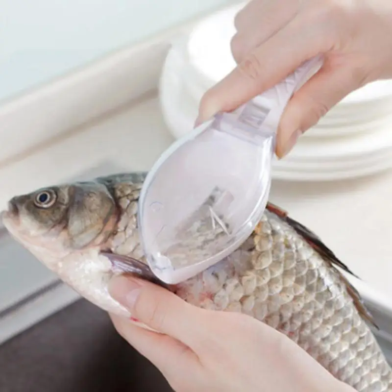 

1PC Fish Scraping Device Cleaning Tool Fish Skin Scraper Peeler Remover Home Useful Kitchen Utensil Cooking Tools