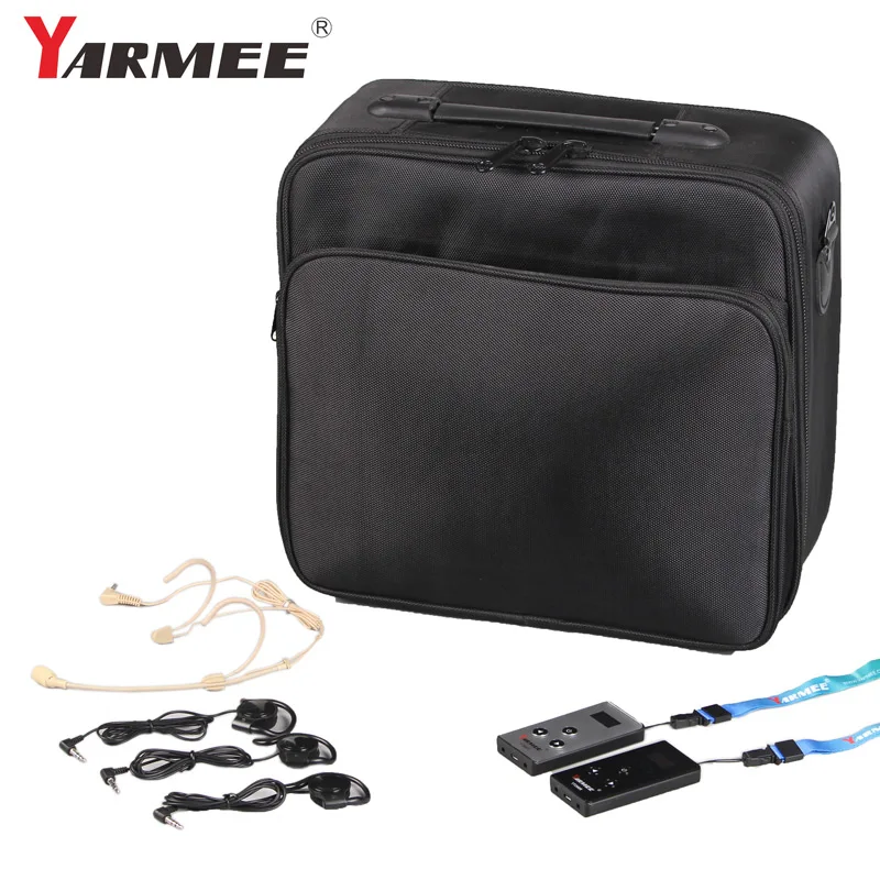 

YARMEE VHF Frequency Portable Transportation Whisper Tour Guide System Audio Radio Guide System With Carrying Case YT200