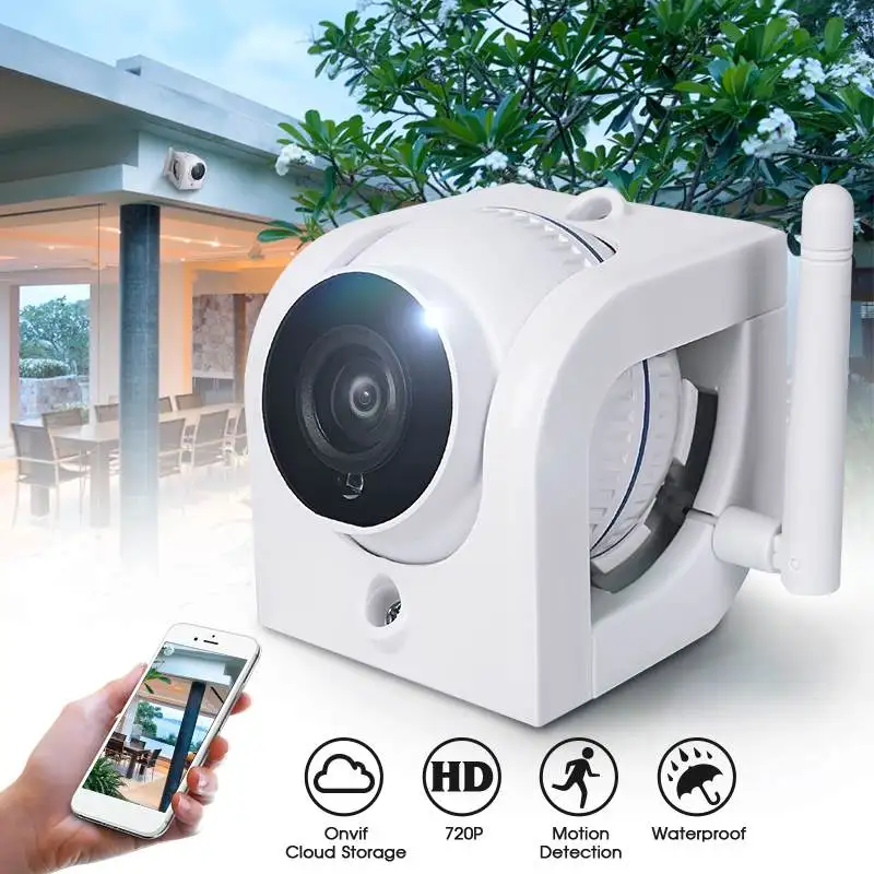 

IP Camera Wifi 720P ONVIF Wireless Wired P2P CCTV Outdoor Camera With MiscroSD Card Slot Max 64G Support Amazon Web Service