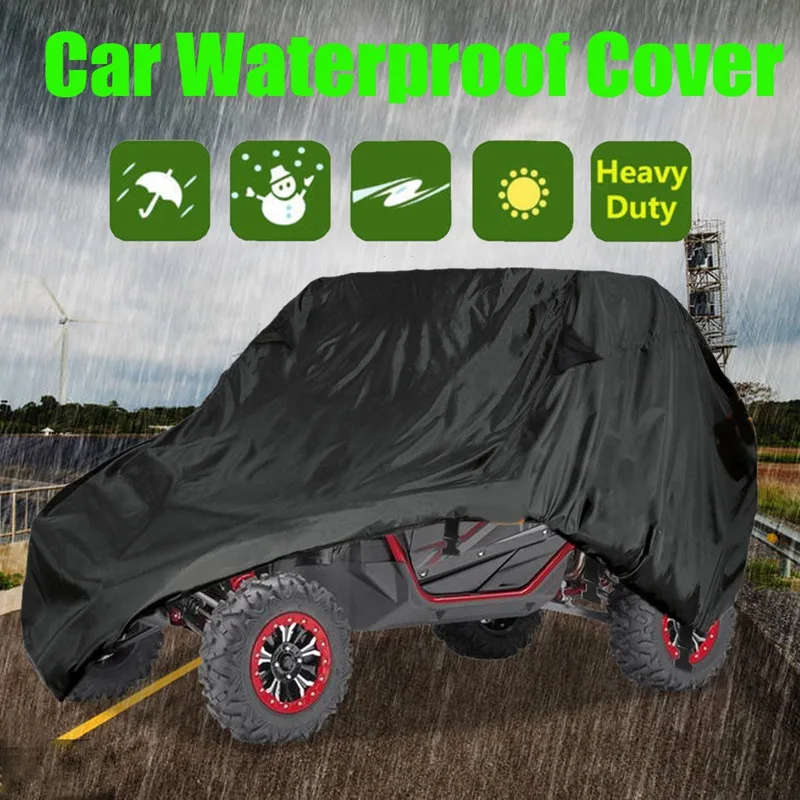 

Autoleader Black Polyester Waterproof Sun Protection Car Cover Case for Polaris RZR 273x153x178 cm Portable With Telescopic Belt