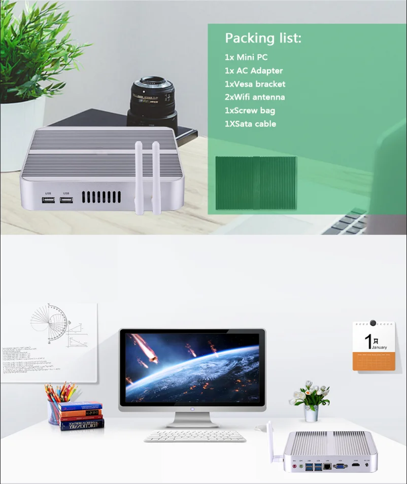  Cheap Fanless mini computer Intel 8th Gen Quad Core i5 8250U 6MB Cache windows 10 linux Mini PC i5 