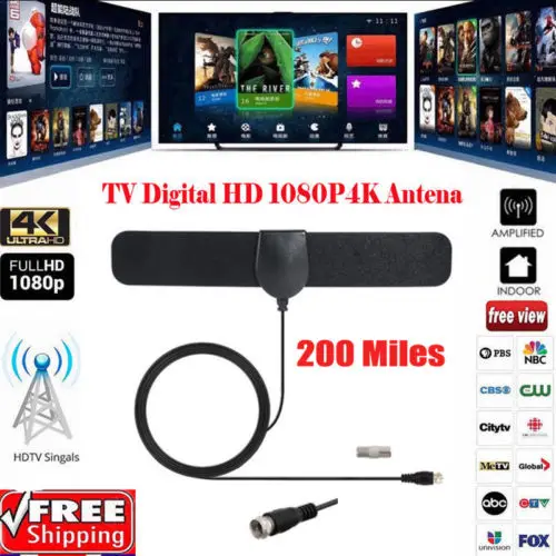 200 Mile HDTV Range Antenna 1080P TV Digital HD Skywire 4K Antena Digital Indoor TV Digital HD 1080P 4K Antena 20A14