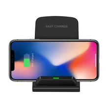 10 Вт Беспроводная зарядная док-станция Подставка Qi-поддерживающие устройства Нескользящая Быстрая зарядка для iphone 8 8Plus X для samsung Galaxy S8