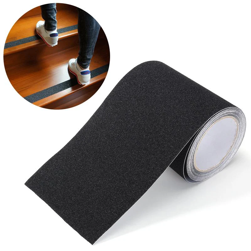 

Hot Sale 5Mx15Cm Waterproof Anti Slip Tape Stickers For Stairs Floor Bathroom Kitchen Decking Strips(Black)