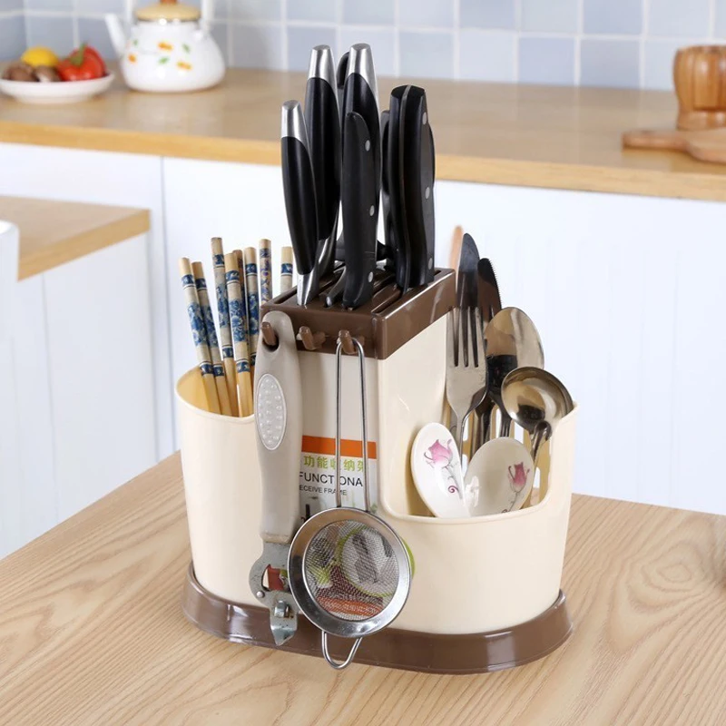 

Creative Multifunction Kitchen Storage Rack Chopstick Spoon Fork Tableware Organize Holder Large Capacity Draining Rack