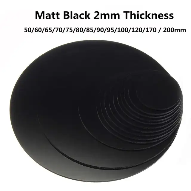 1Pcs Black Round Acrylic Plate Discs Plastic Circles 2mm Thick Laser