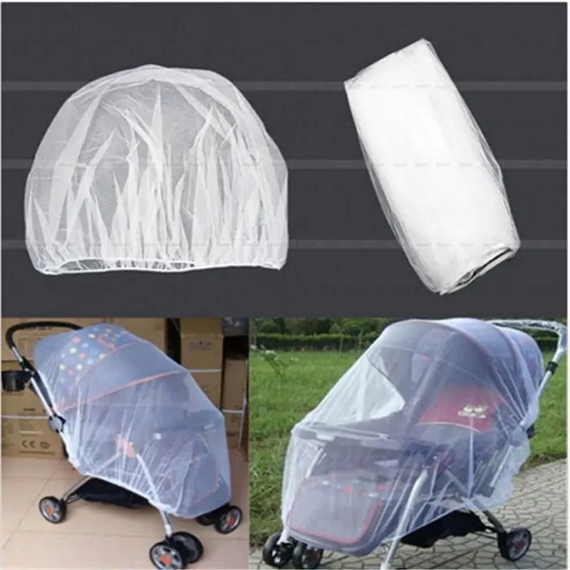 

1Pc White Infants Baby Stroller Pushchair Mosquito Insect Net Safe Mesh Buggy Crib Netting Cart Mosquito 35