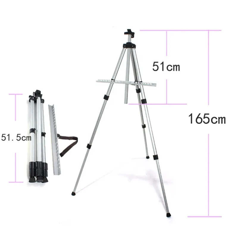 Billig Einstellbare Stativ Klapp Staffelei Display Kunst Künstler Skizze Malerei Ausstellung Aluminium Legierung Silber Schwarz mit eine Nylon Tasche