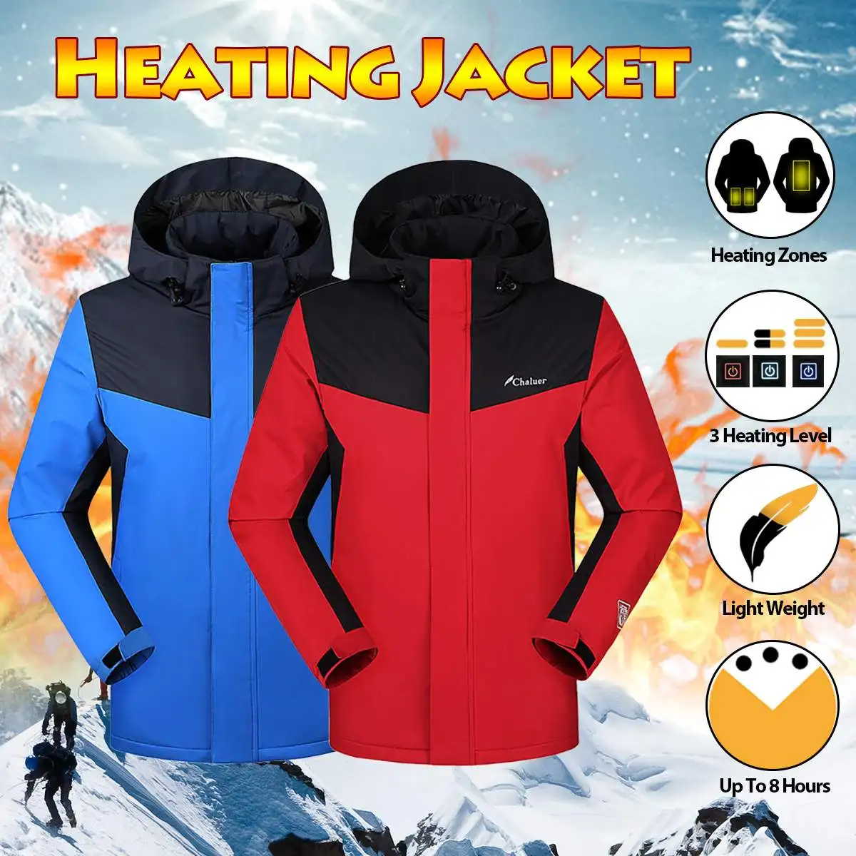 

Universal Winter Heated Safety Vest Jacket USB Hooded Work Heating Jacket Vest Coats Temperature Control For Men Women