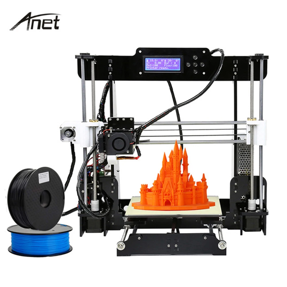 Anet 3d принтер Прямая с фабрики A6/A8 Настольный цифровой 3d принтер большой размер печати FDM промышленный 3d принтер с нитями