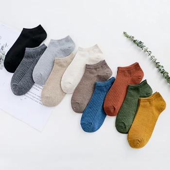 

New Popular 1Pair High Quality Breathable Women Anti-skid Invisible Hot Sale Girls Casual Cotton Striped Ankle Socks
