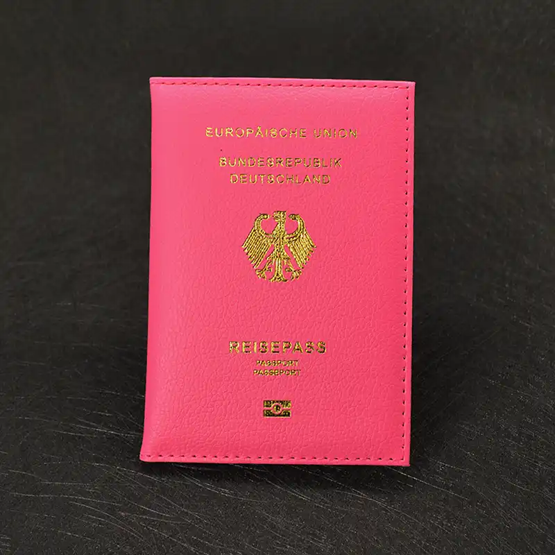 Cute German Passport Cover Women Pink Germany Passport Holder Case for