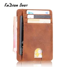 KUDIAN BEAR Rfid мужской бумажник из искусственной кожи винтажный кредитный держатель для карт бизнес бренд мужские кошельки кошелек billetera hombre BID251 PM49