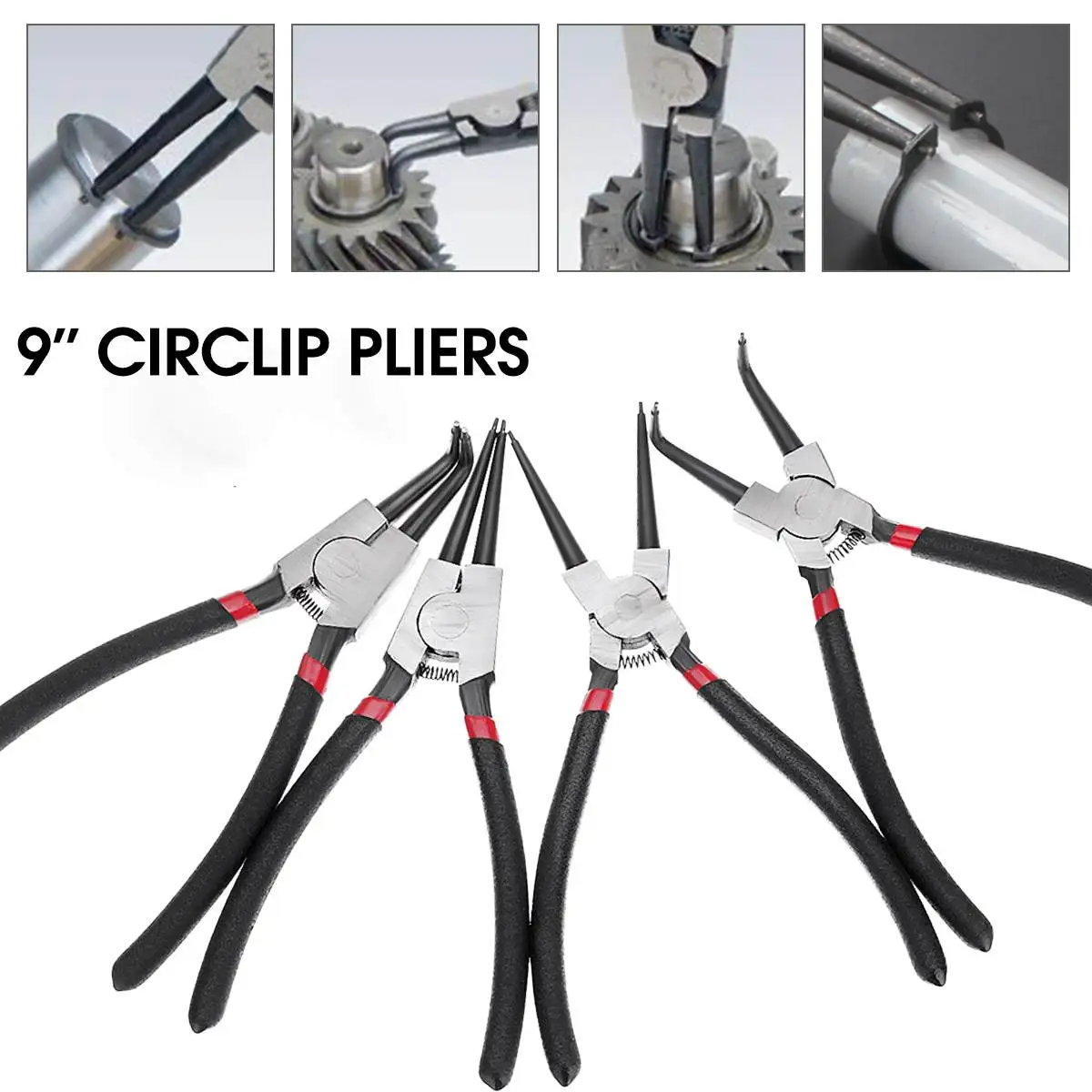 9inch Snap Ring Plier Circlip Internal External Bent Straight Clip Two