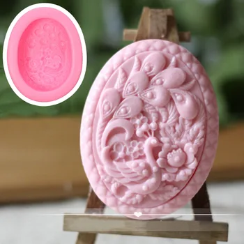 

1Pc Oval Peacock DIY Soft Silicone Candy Cake Soap Molds Craft Handmade Mould Tool