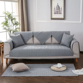 

1Piece Elegant Solid Color Cushion Couch Sofa Cover Towel Slip-resistant Mat Cushion Cover Carpet For Four Seasons 17 Sizes
