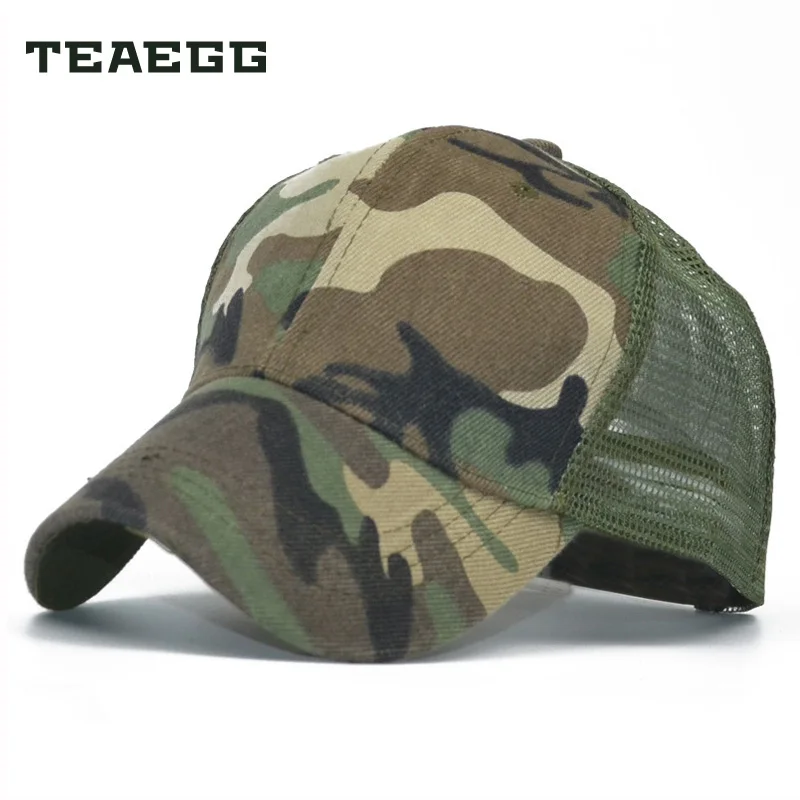 

Teaegg Cap Camo Mens Baseball Cap Breathable Mesh Baseball Caps For Men Airsoft Tactical Jungle Hunting Hat Camouflage Snapback