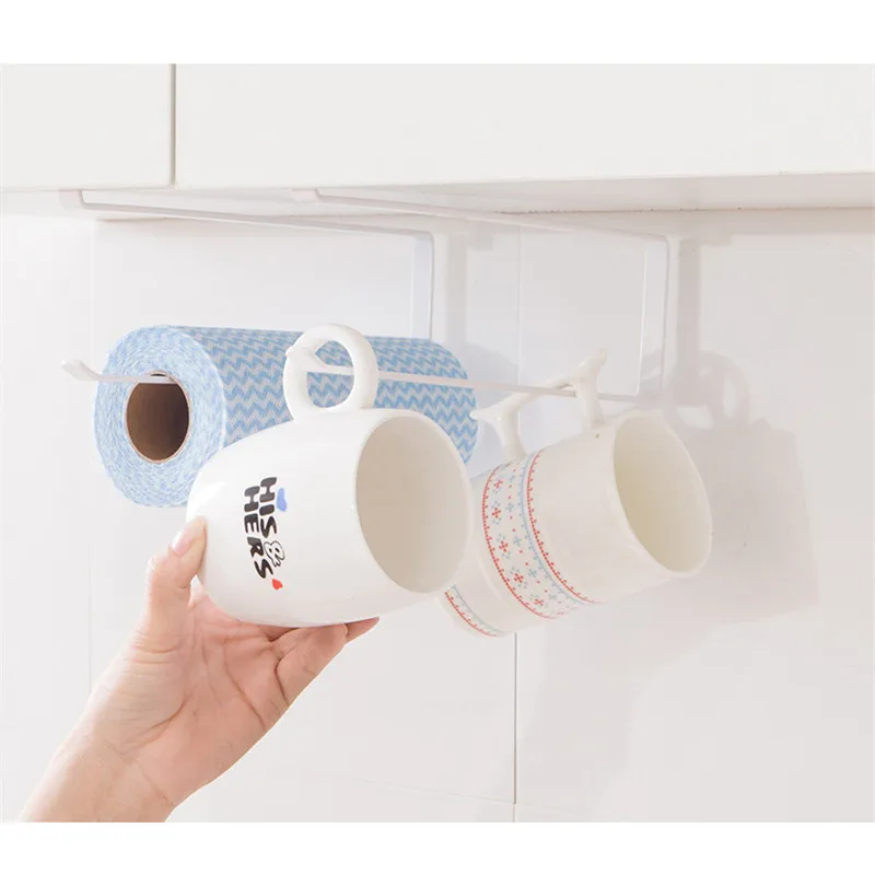 Creative Kitchen Organizer Paper Holder Tissue Towel Rack Hanging Bathroom Toilet Roll Paper Towel Holder Cabinet Storage Rack