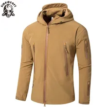 Тактическая куртка для охоты на открытом воздухе из кожи акулы, водонепроницаемая куртка из полиэстера для кемпинга, камуфляжная армейская куртка с капюшоном