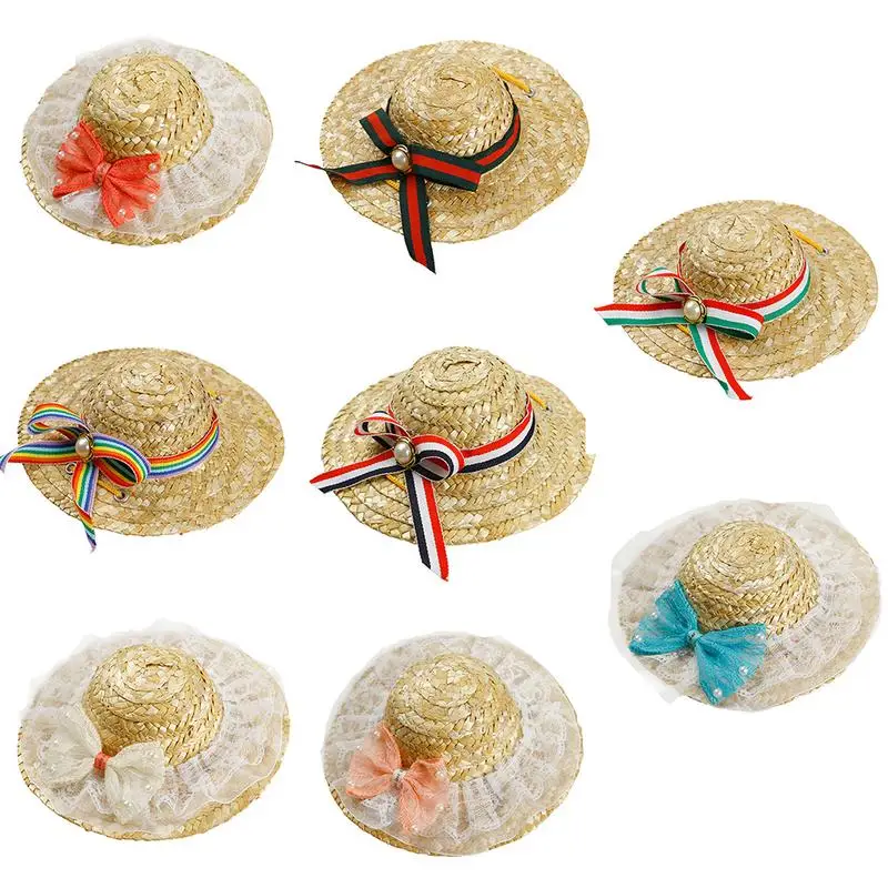 

Pet Fashion Shade Straw Hat High Quality Cat Dog Carrying Supplies Adjustable Farmer Hat Foreign Style 2019 New